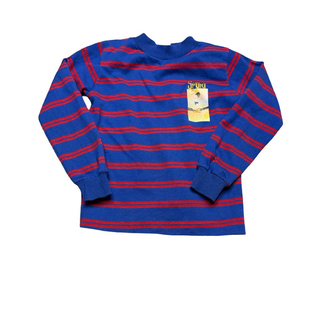 ✨ Vintage Health-tex “SPORT” Graphic Striped Sweatshirt Sz 7‎ USA ✨